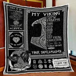 You Are My Best Viking, From Your Shieldmaiden Quilt Blanket and Home Decor