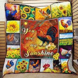 You Are My Sunshine Chicken Quilt Blanket and Home Decor