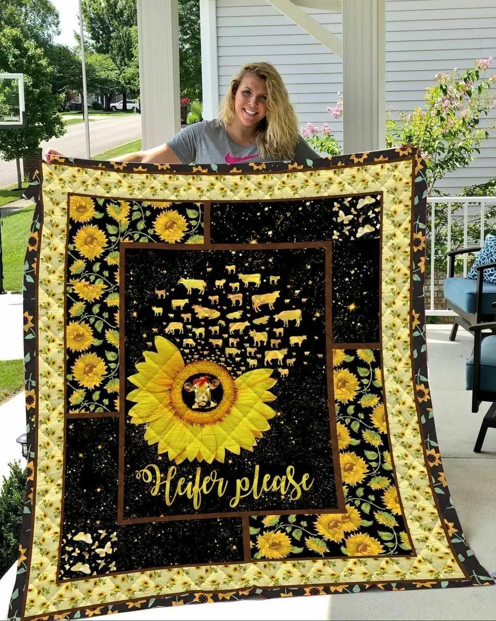 You Are My Sunshine Cows Quilt Blanket and Home Decor