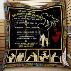 You Are Voted The World’S Best Father Quilt and Home Decor