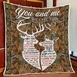 You Complete Me And Make Me A Better Person Deer Hunting Quilt Blanket and Home Decor
