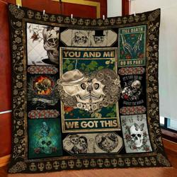 You & Me Skull Lover Quilt Blanket and Home Decor