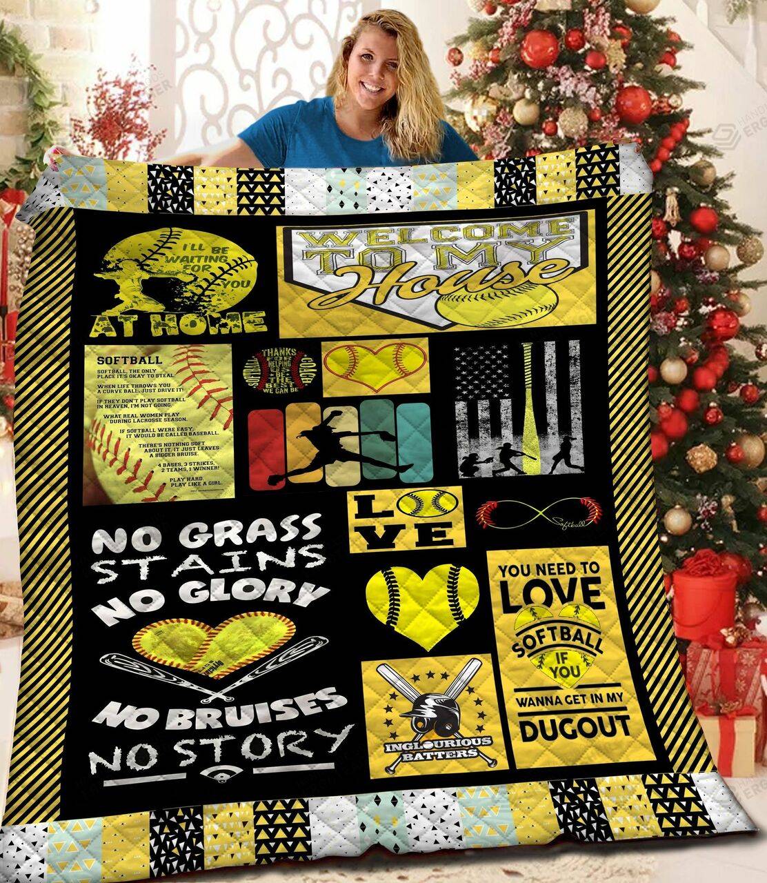 You Need To Love Softball If You Wanna Get In My Dugout Quilt Blanket Great Customized Blanket Gifts For Birthday Christmas Thanksgiving and Home Decor