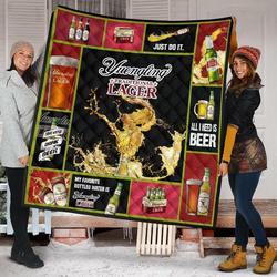 Yuengling Lager All I Need Is Beer Gift Idea Quilt and Home Decor
