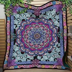 Zendoodle Mandala Flower Quilt Blanket Great Customized Blanket Gifts For Birthday Christmas Thanksgiving and Home Decor