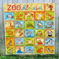 Zoo Alphabet Quilt Blanket      and Home Decor