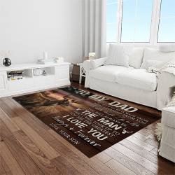 A Letter To My Dad, My Father My Hero Hunting Fav Quote Area Rug Meaningful Gift For Father's Day 02
