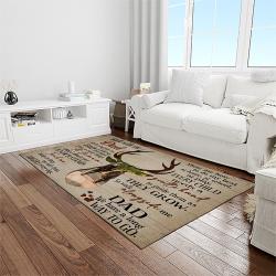 A Letter To My Dad, My Father My Hero Hunting Fav Quote Area Rug Meaningful Gift For Father's Day 08