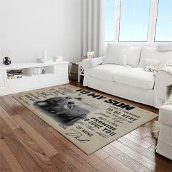 A Letter To My Dad, Who Love Fishing With Me Quote Area Rug Meaningful Gift For Father's Day 02