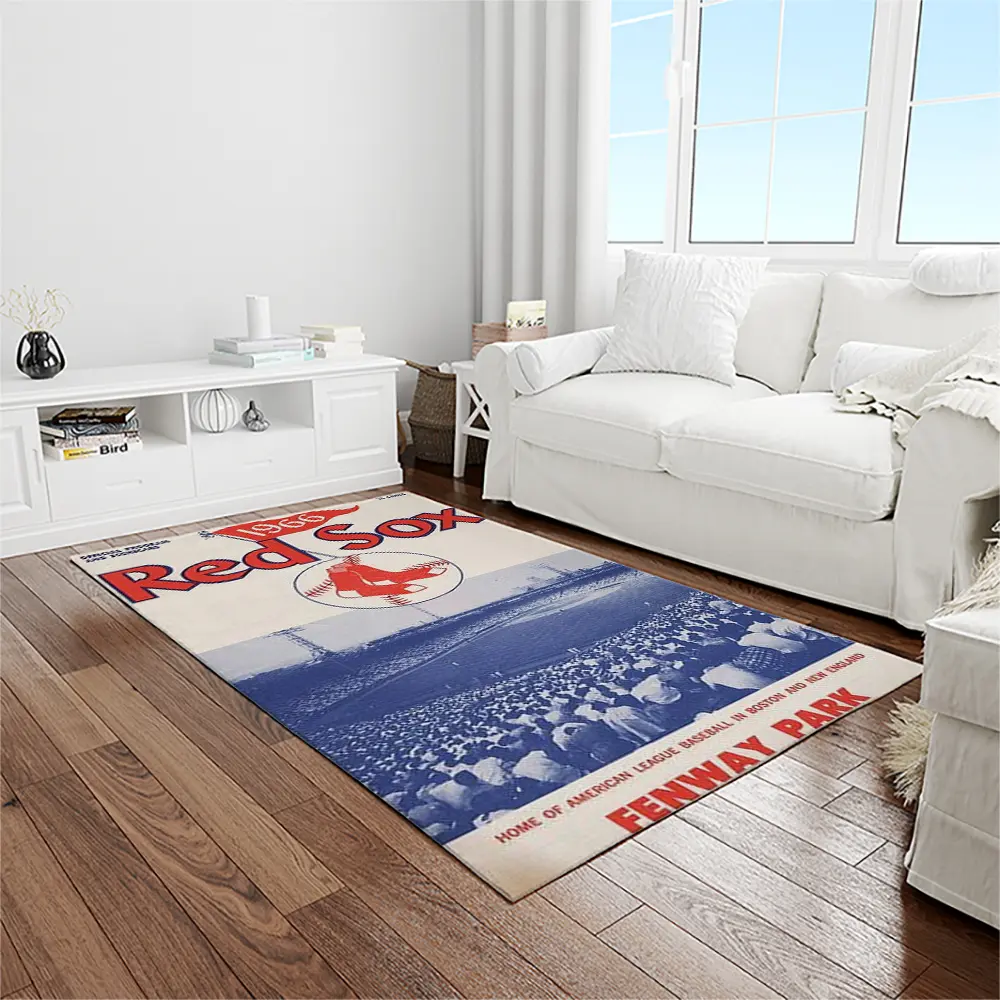 MLB Boston Red Sox Baseball Team Logo Rectangle Area Rug BRS54