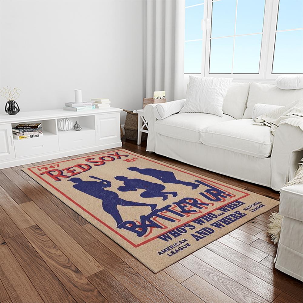 MLB Boston Red Sox Baseball Team Logo Rectangle Area Rug BRS55