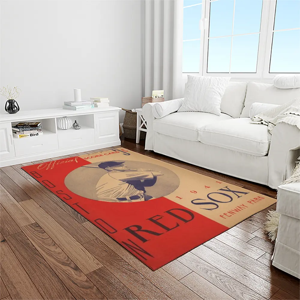 MLB Boston Red Sox Baseball Team Logo Rectangle Area Rug BRS63