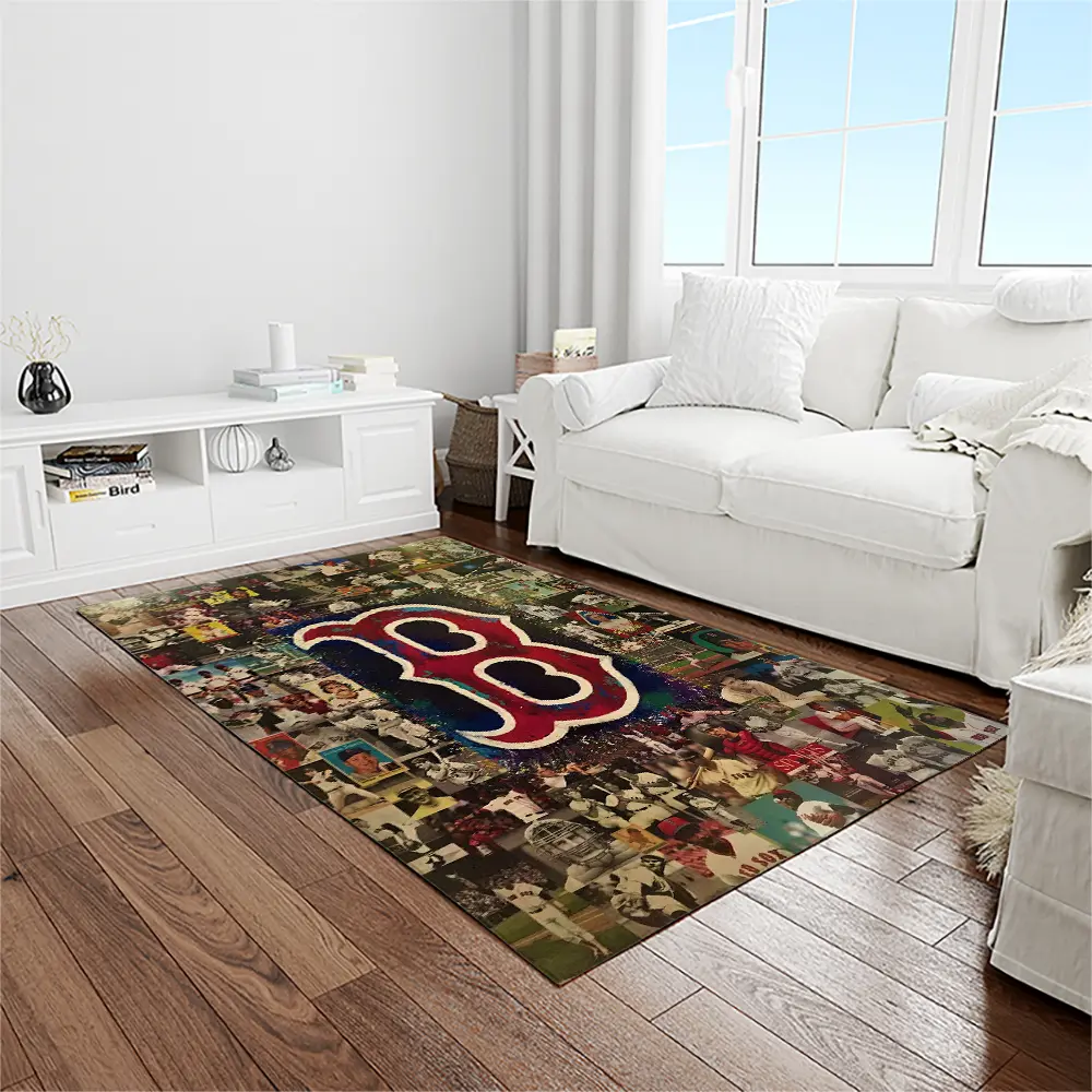 MLB Boston Red Sox Baseball Team Logo Rectangle Area Rug BRS76