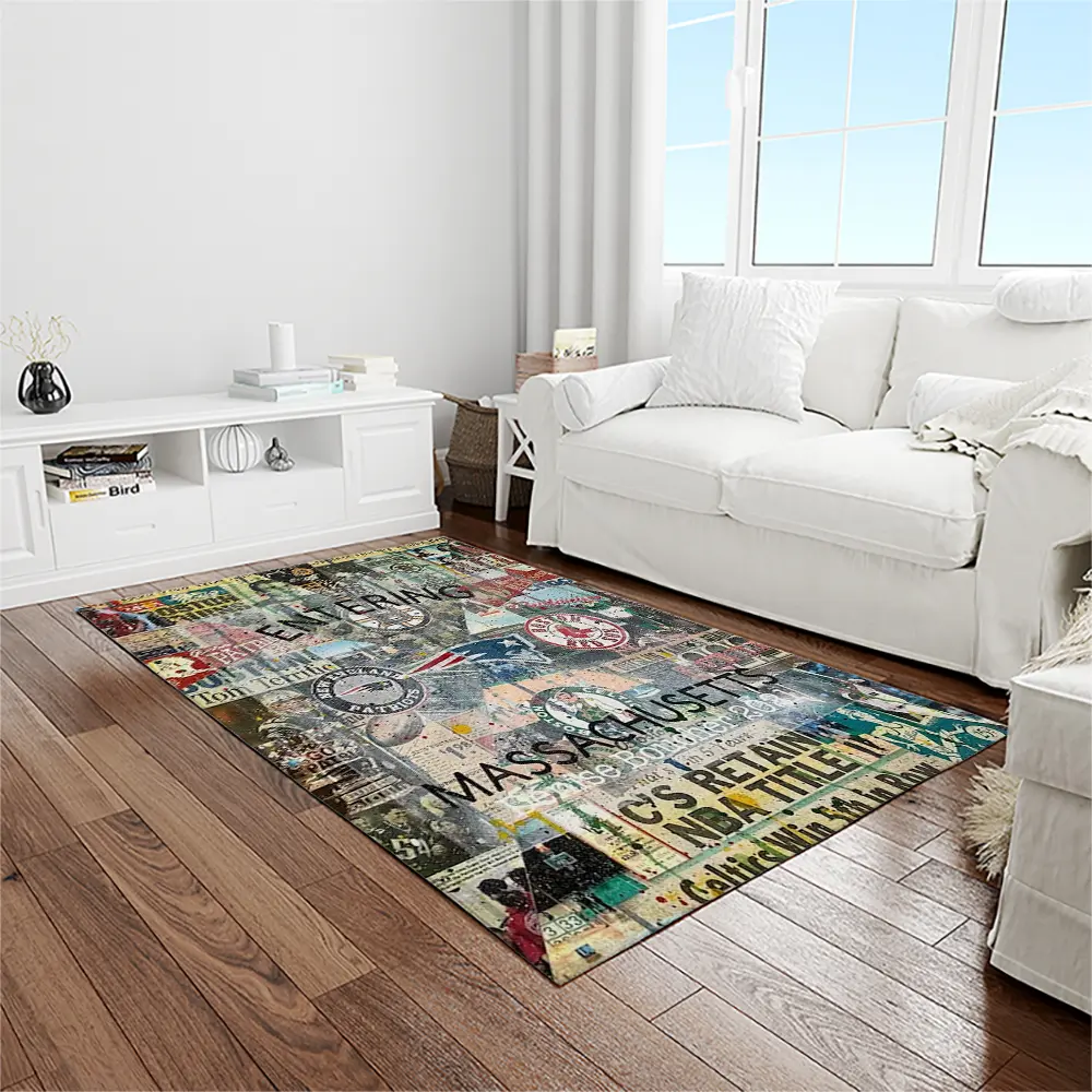 MLB Boston Red Sox Baseball Team Logo Rectangle Area Rug BRS83