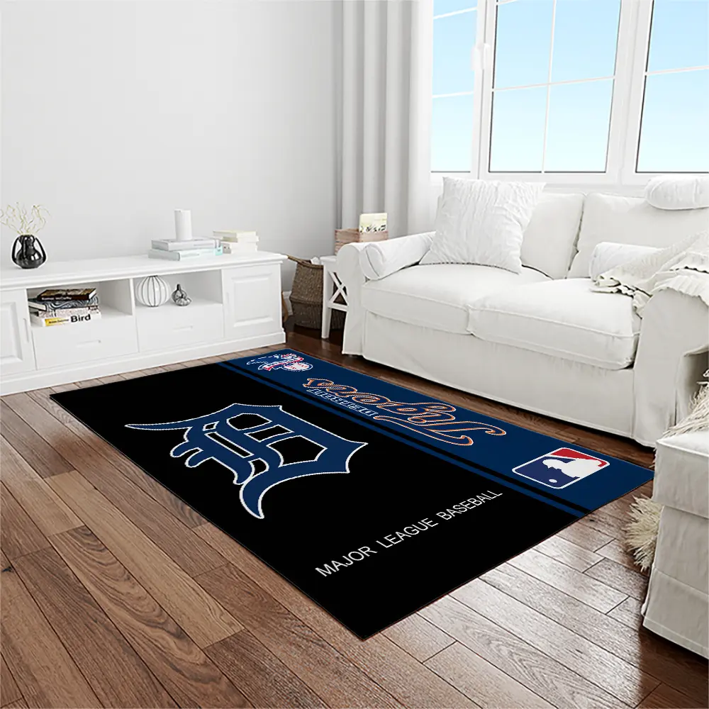 MLB Detroit Tigers Baseball Team Logo Rectangle Area Rug DT02