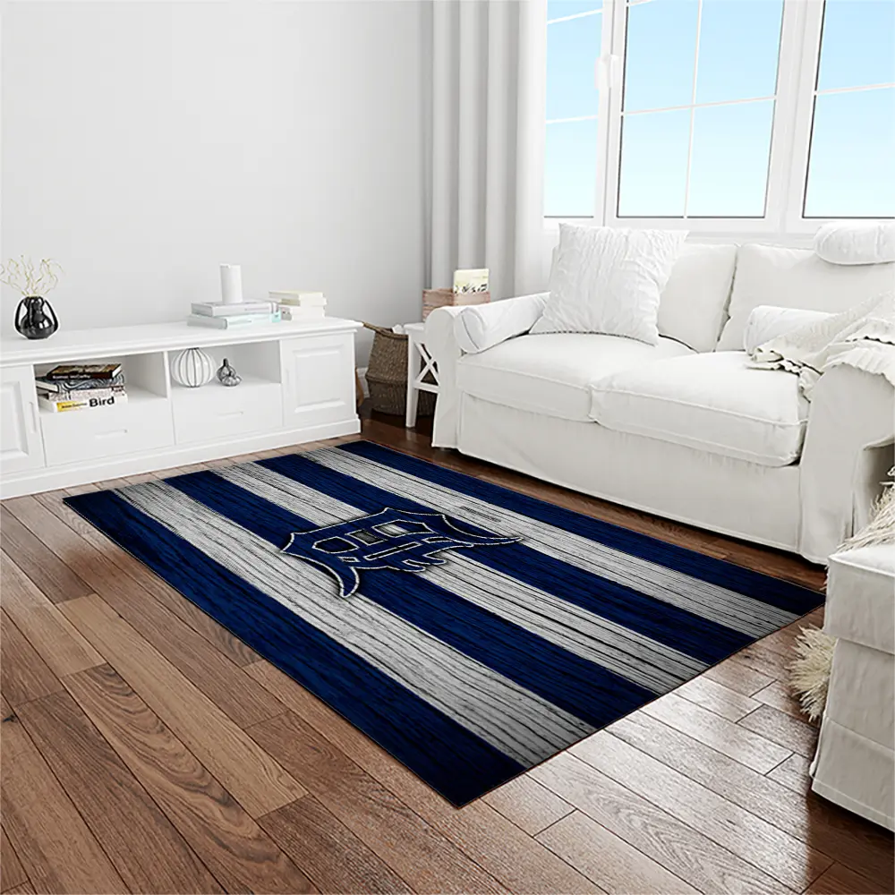 MLB Detroit Tigers Baseball Team Logo Rectangle Area Rug DT07