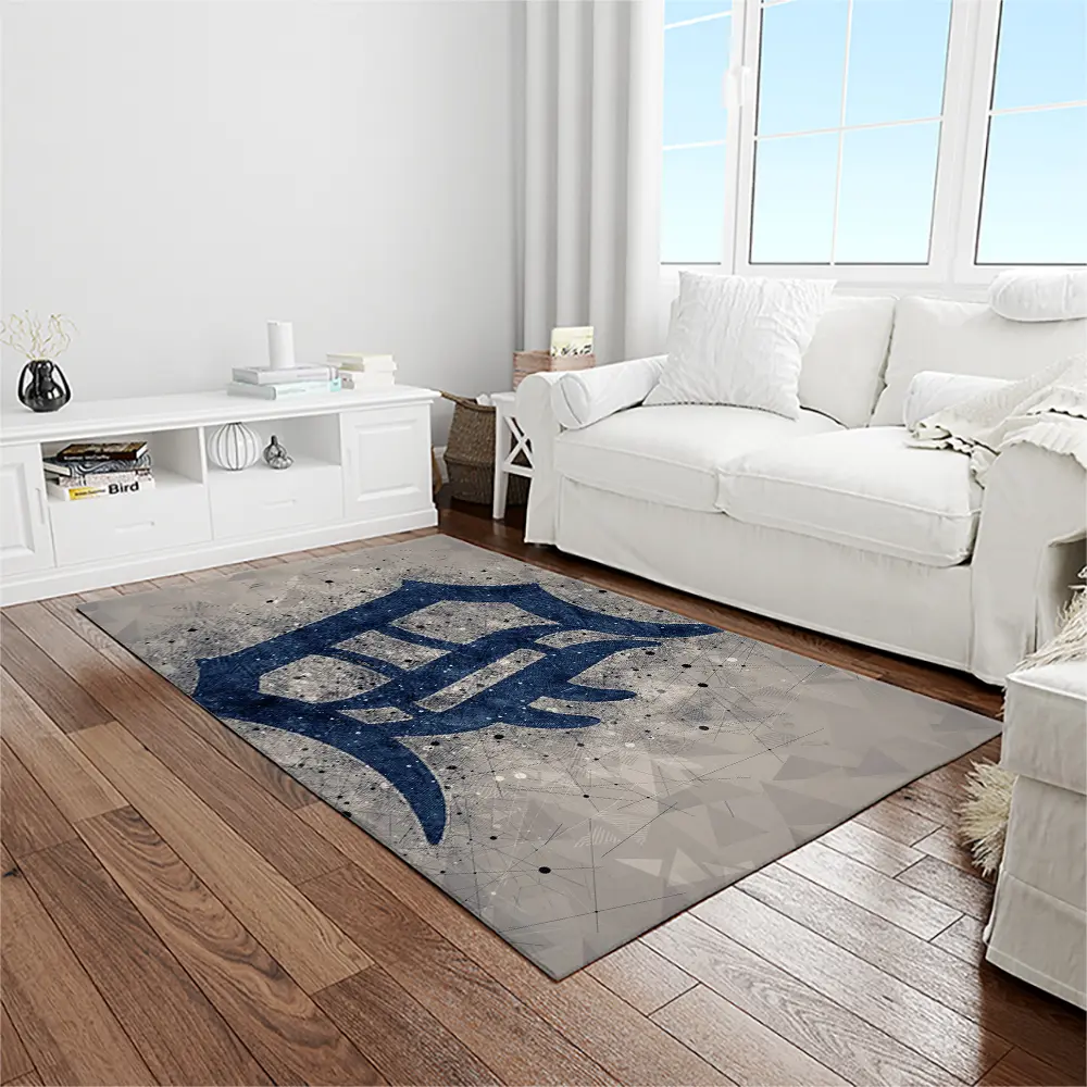 MLB Detroit Tigers Baseball Team Logo Rectangle Area Rug DT10