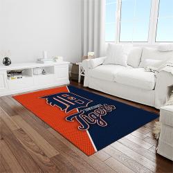 MLB Detroit Tigers Baseball Team Logo Rectangle Area Rug DT14