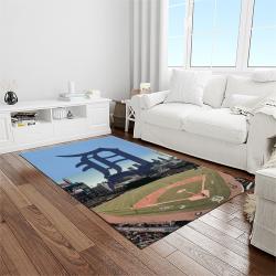 MLB Detroit Tigers Baseball Team Logo Rectangle Area Rug DT27