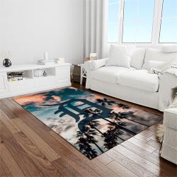 MLB Detroit Tigers Baseball Team Logo Rectangle Area Rug DT34