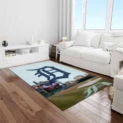 MLB Detroit Tigers Baseball Team Logo Rectangle Area Rug DT36