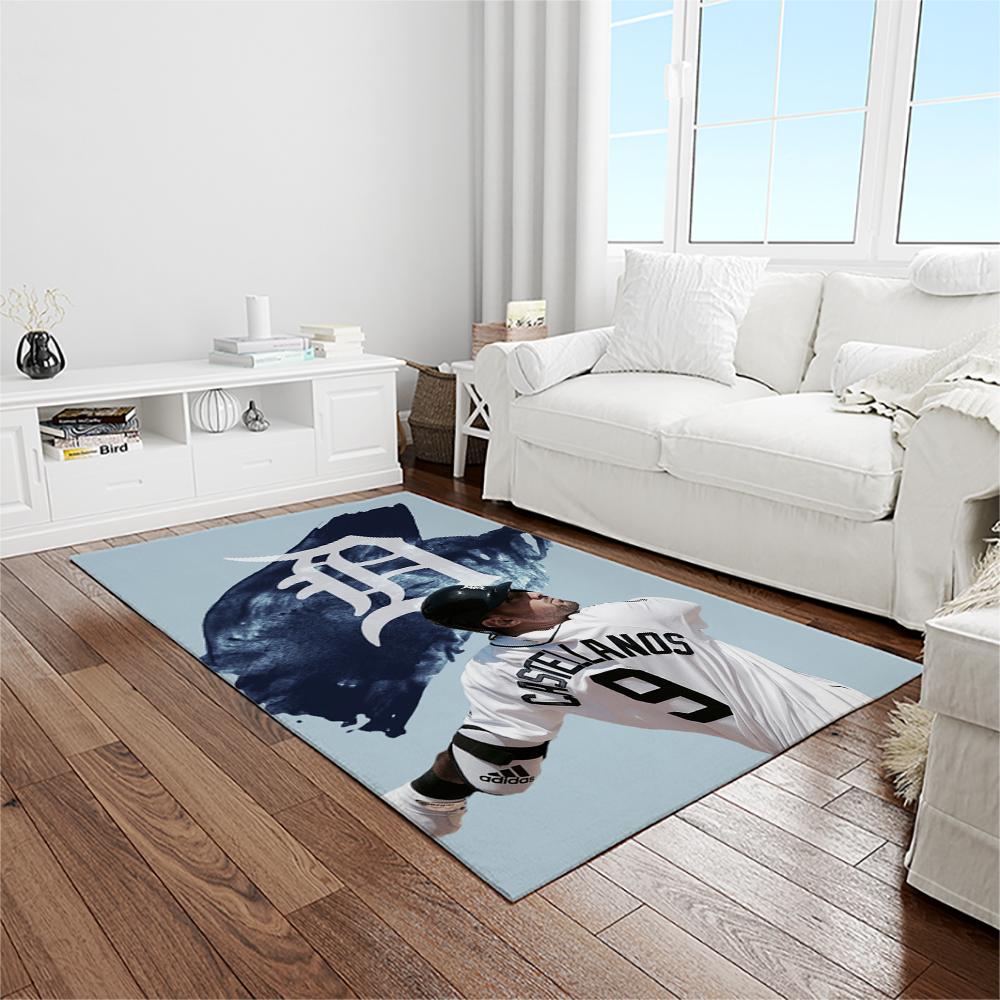 MLB Detroit Tigers Baseball Team Logo Rectangle Area Rug DT39