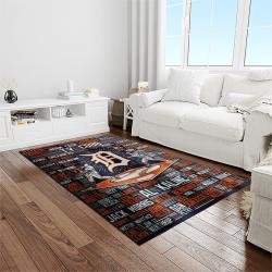 MLB Detroit Tigers Baseball Team Logo Rectangle Area Rug DT43