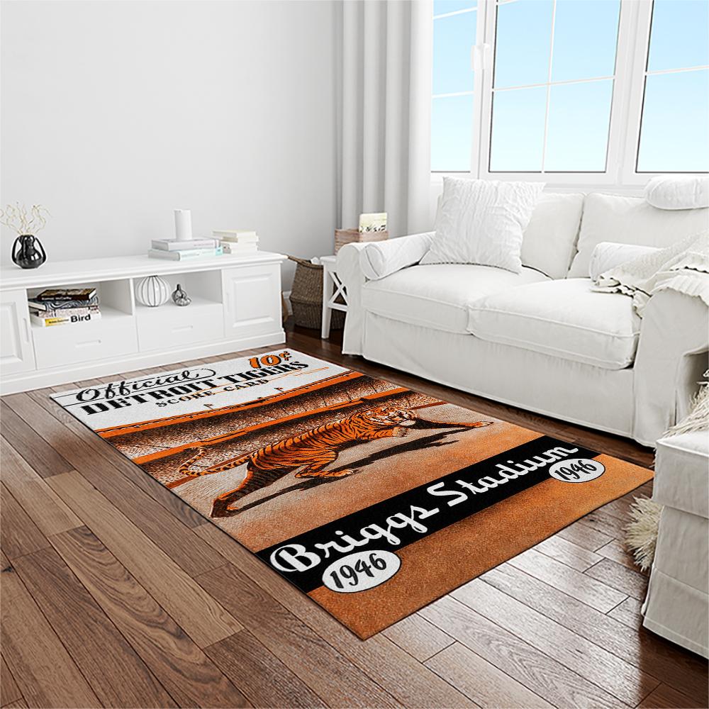 MLB Detroit Tigers Baseball Team Logo Rectangle Area Rug DT56