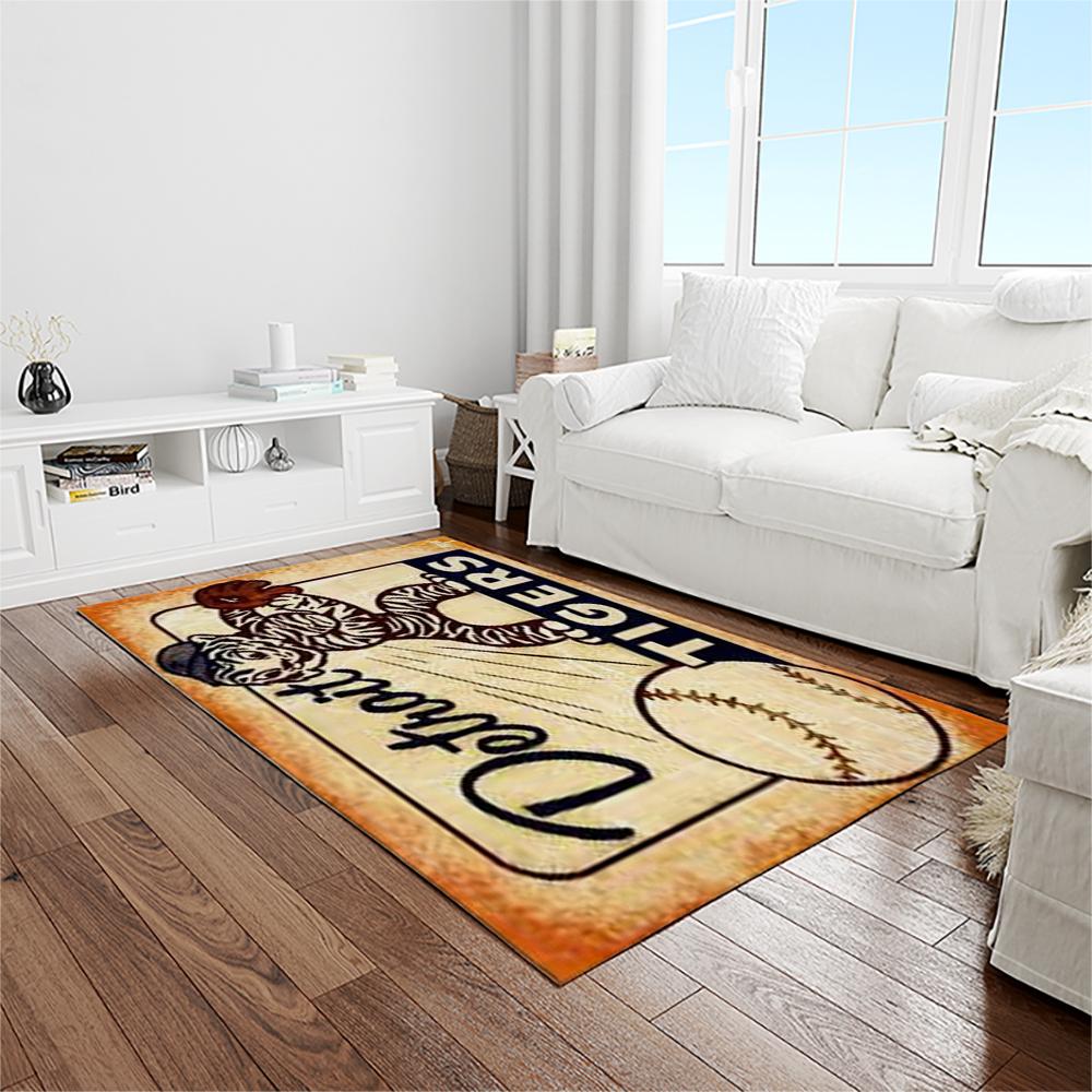 MLB Detroit Tigers Baseball Team Logo Rectangle Area Rug DT58