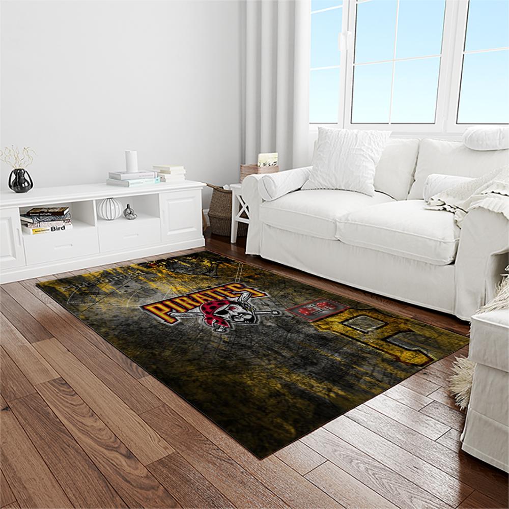 MLB Pittsburgh Pirates Baseball Team Logo Rectangle Area Rug PP24