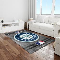 MLB Seattle Mariners Baseball Team Logo Rectangle Area Rug SM02