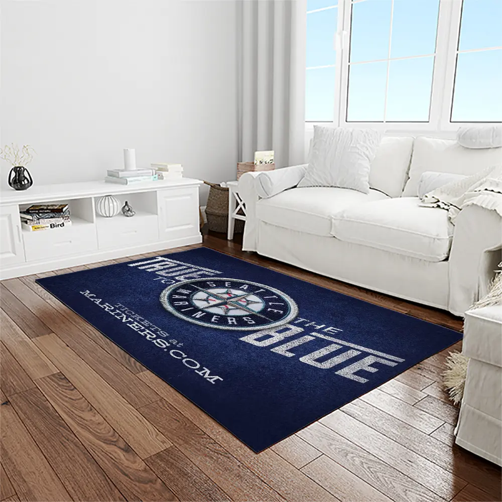 MLB Seattle Mariners Baseball Team Logo Rectangle Area Rug SM28