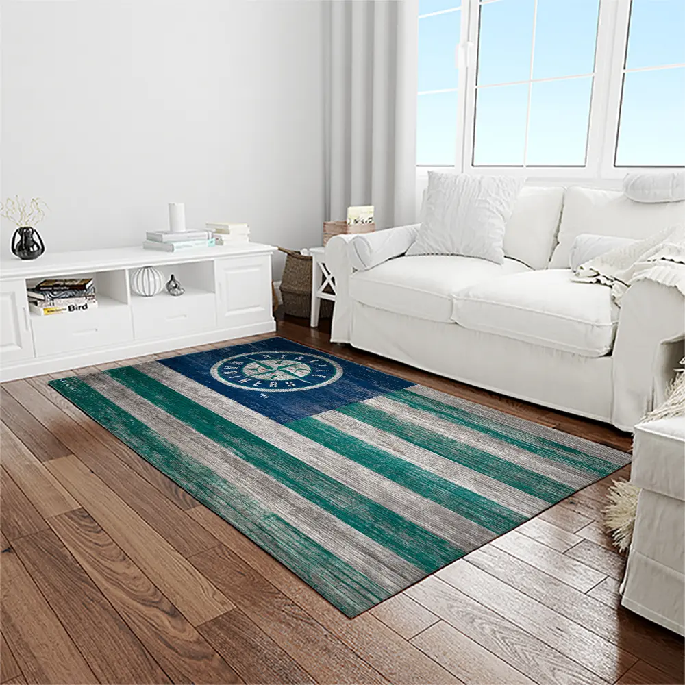 MLB Seattle Mariners Baseball Team Logo Rectangle Area Rug SM44