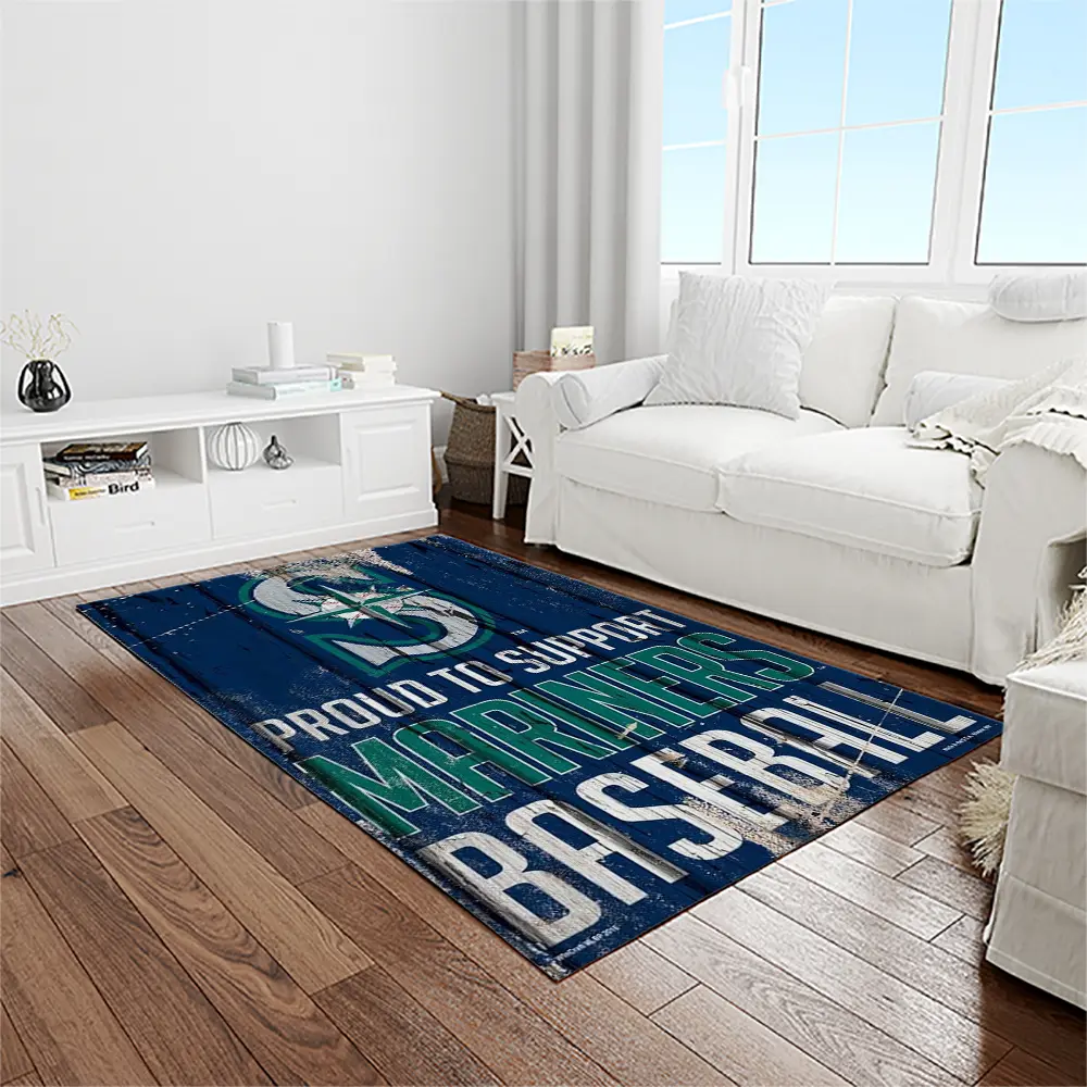 MLB Seattle Mariners Baseball Team Logo Rectangle Area Rug SM50