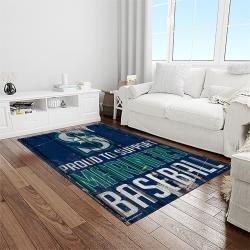 MLB Seattle Mariners Baseball Team Logo Rectangle Area Rug SM50