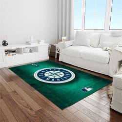 MLB Seattle Mariners Baseball Team Logo Rectangle Area Rug SM75