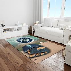 MLB Seattle Mariners Baseball Team Logo Rectangle Area Rug SM77