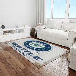 MLB Seattle Mariners Baseball Team Logo Rectangle Area Rug SM80