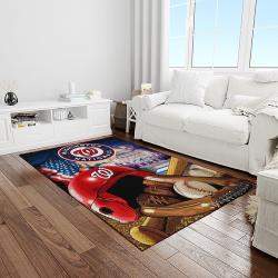 MLB Washington Nationals Baseball Team Logo Rectangle Area Rug WN08