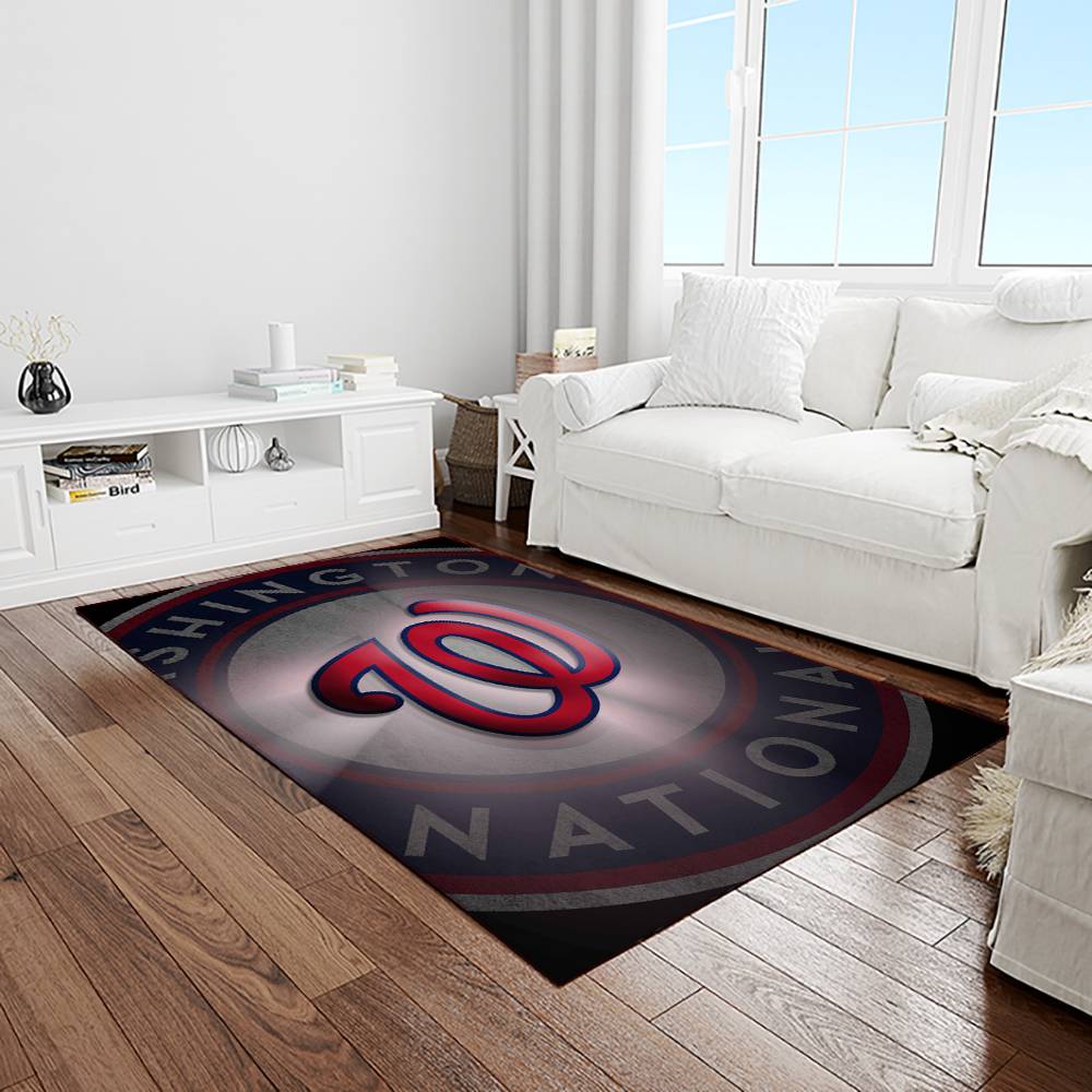 MLB Washington Nationals Baseball Team Logo Rectangle Area Rug WN66