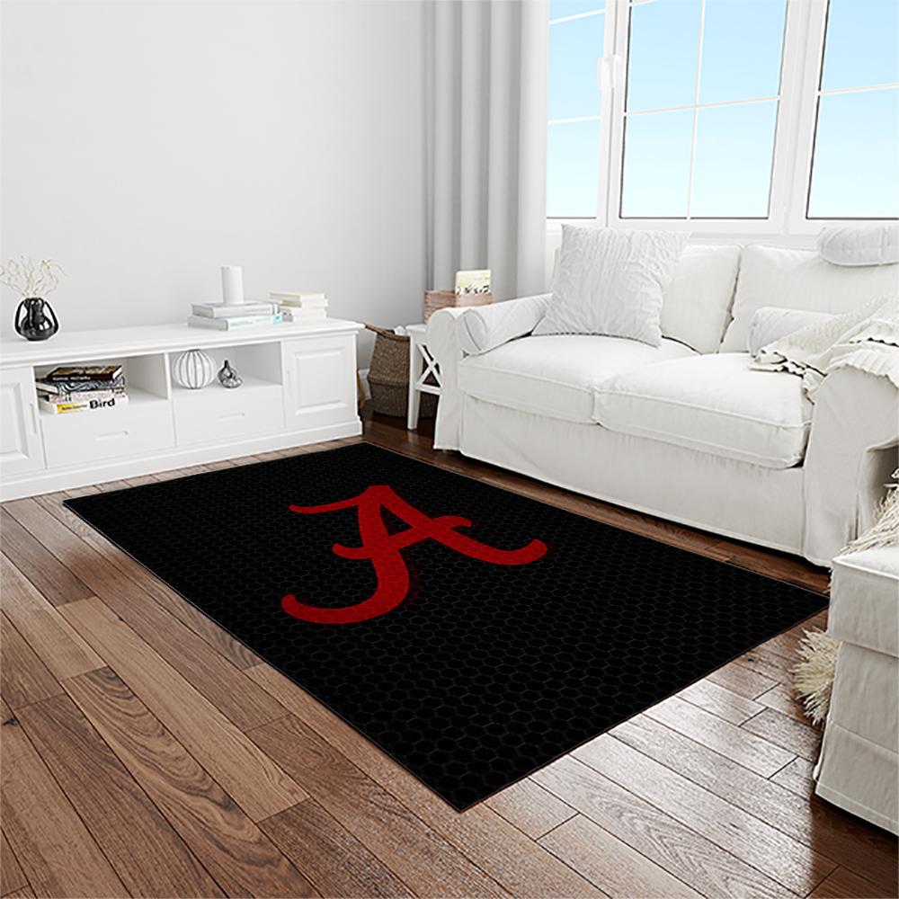 NCAA Alabama Crimson Tide College Sport Basketball And Foolball Team Logo Rectangle Area Rug ACT02