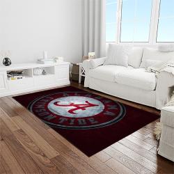 NCAA Alabama Crimson Tide College Sport Basketball And Foolball Team Logo Rectangle Area Rug ACT03