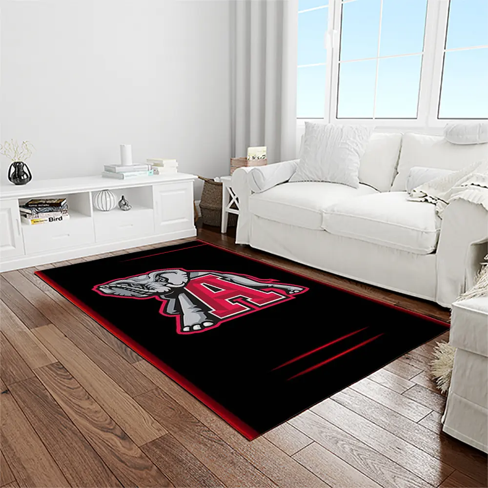 NCAA Alabama Crimson Tide College Sport Basketball And Foolball Team Logo Rectangle Area Rug ACT08
