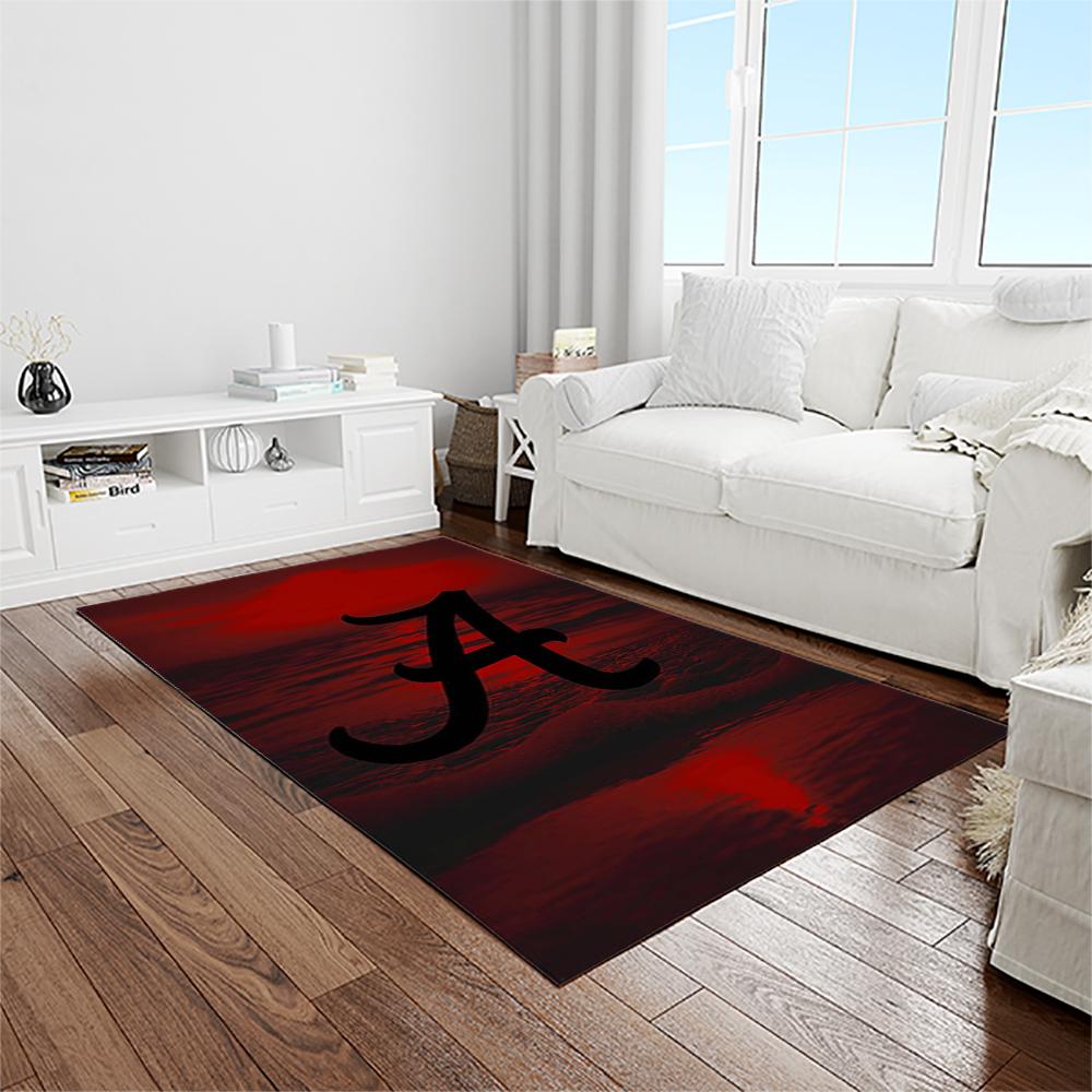 NCAA Alabama Crimson Tide College Sport Basketball And Foolball Team Logo Rectangle Area Rug ACT13
