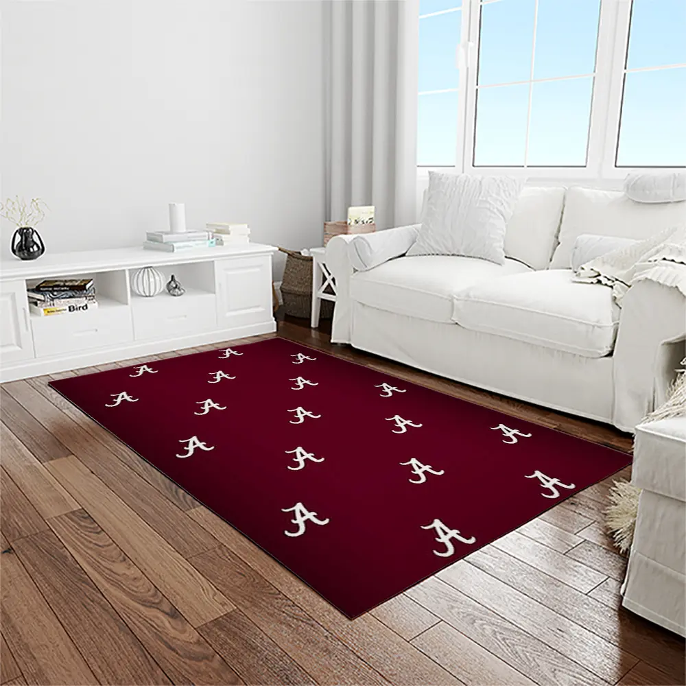 NCAA Alabama Crimson Tide College Sport Basketball And Foolball Team Logo Rectangle Area Rug ACT19