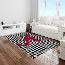 NCAA Alabama Crimson Tide College Sport Basketball And Foolball Team Logo Rectangle Area Rug ACT31