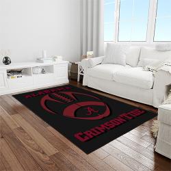NCAA Alabama Crimson Tide College Sport Basketball And Foolball Team Logo Rectangle Area Rug ACT35