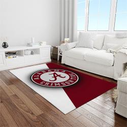 NCAA Alabama Crimson Tide College Sport Basketball And Foolball Team Logo Rectangle Area Rug ACT38