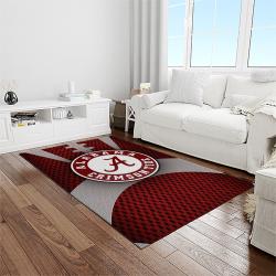 NCAA Alabama Crimson Tide College Sport Basketball And Foolball Team Logo Rectangle Area Rug ACT41