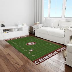 NCAA Alabama Crimson Tide College Sport Basketball And Foolball Team Logo Rectangle Area Rug ACT50